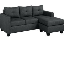 DARK GREY CONVERTIBLE SOFA