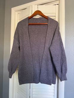 Gray Open-Front Women's Sweater Cardigan
