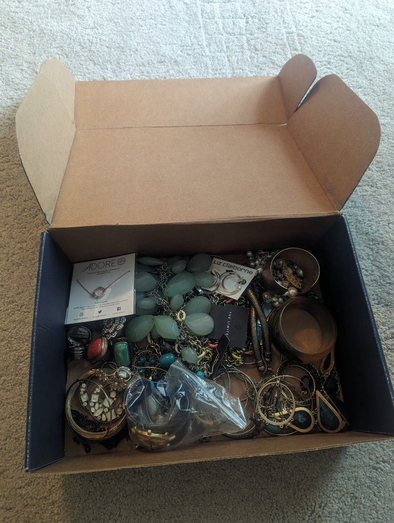 Box Of Cosmetic Jewelry 