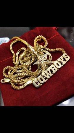 14k custom cowboys pendant