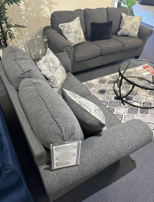 Agleno Charcoal Living Room Set