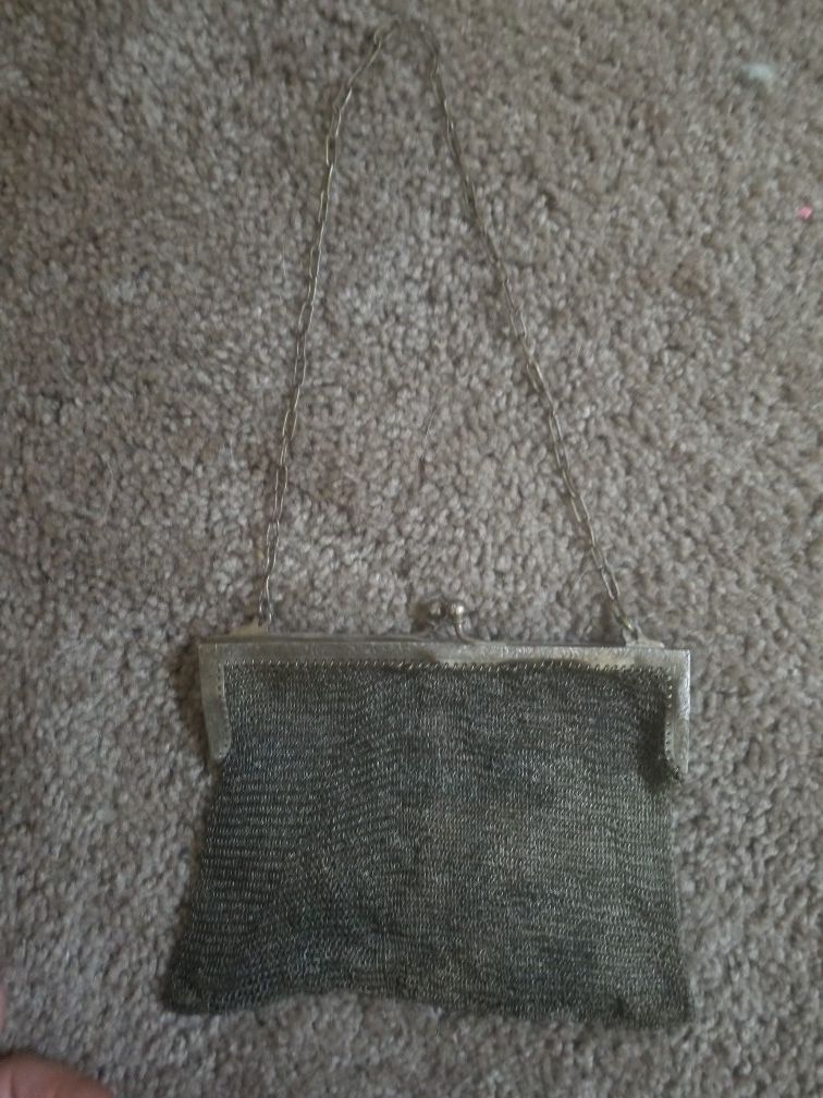 Antique mesh German silver w and d purse!