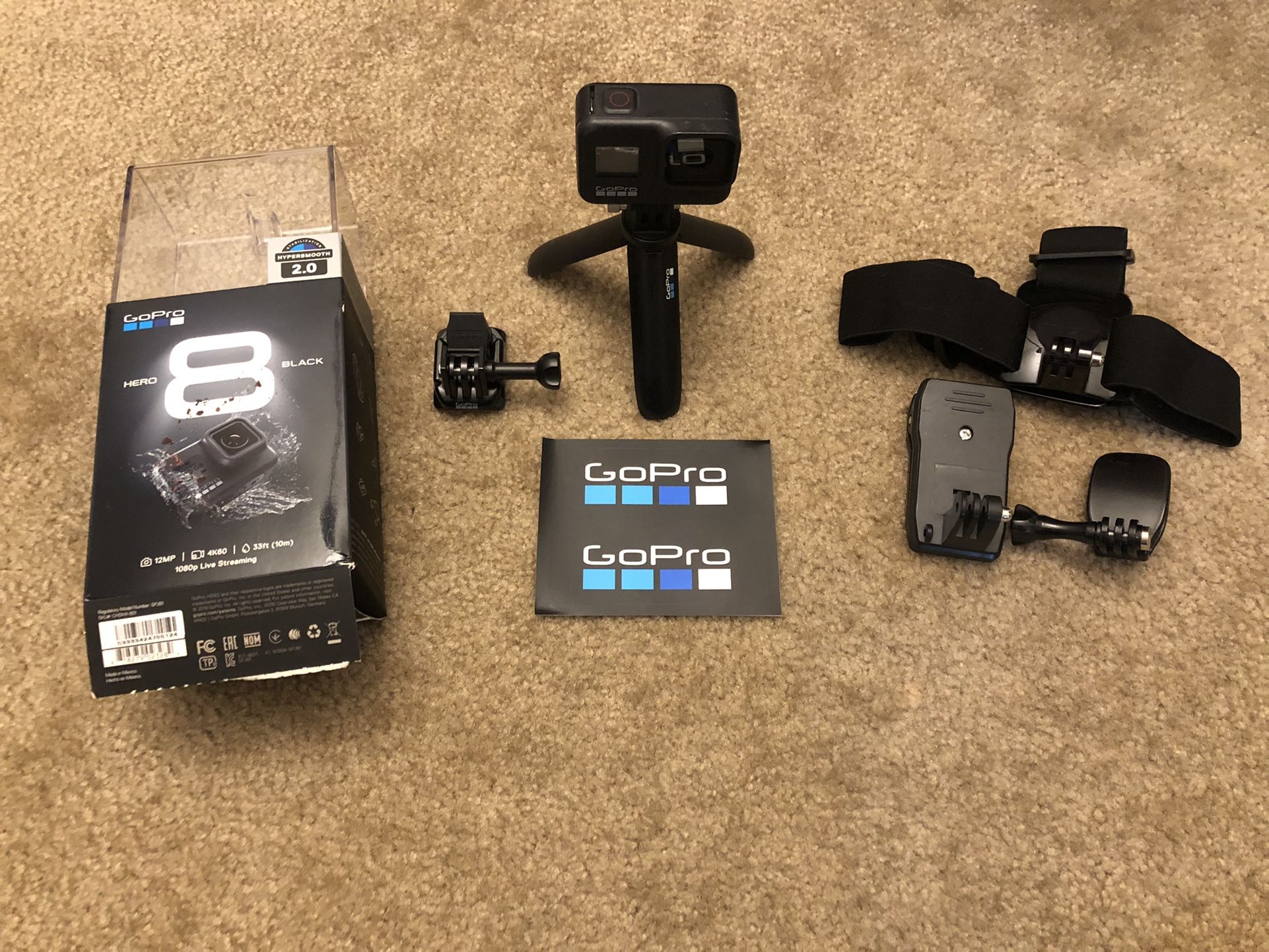 GoPro Hero Black 8 with Mini Extension Pole and Tripod