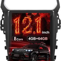 12.1" Car Stereo for Ford Explorer 2011-2019, 4+64G CarPlay Android Auto GPS