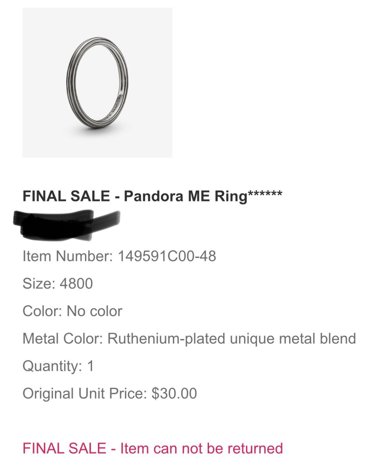 pandora pinky ring