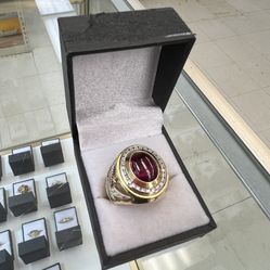 14K BIRTHSTONE RING 18.3 GRMS 