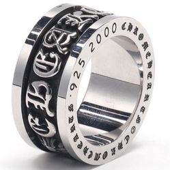 Chrome Hearts 2000 Stainless Steel Spinner Ring  5/8” Thick
