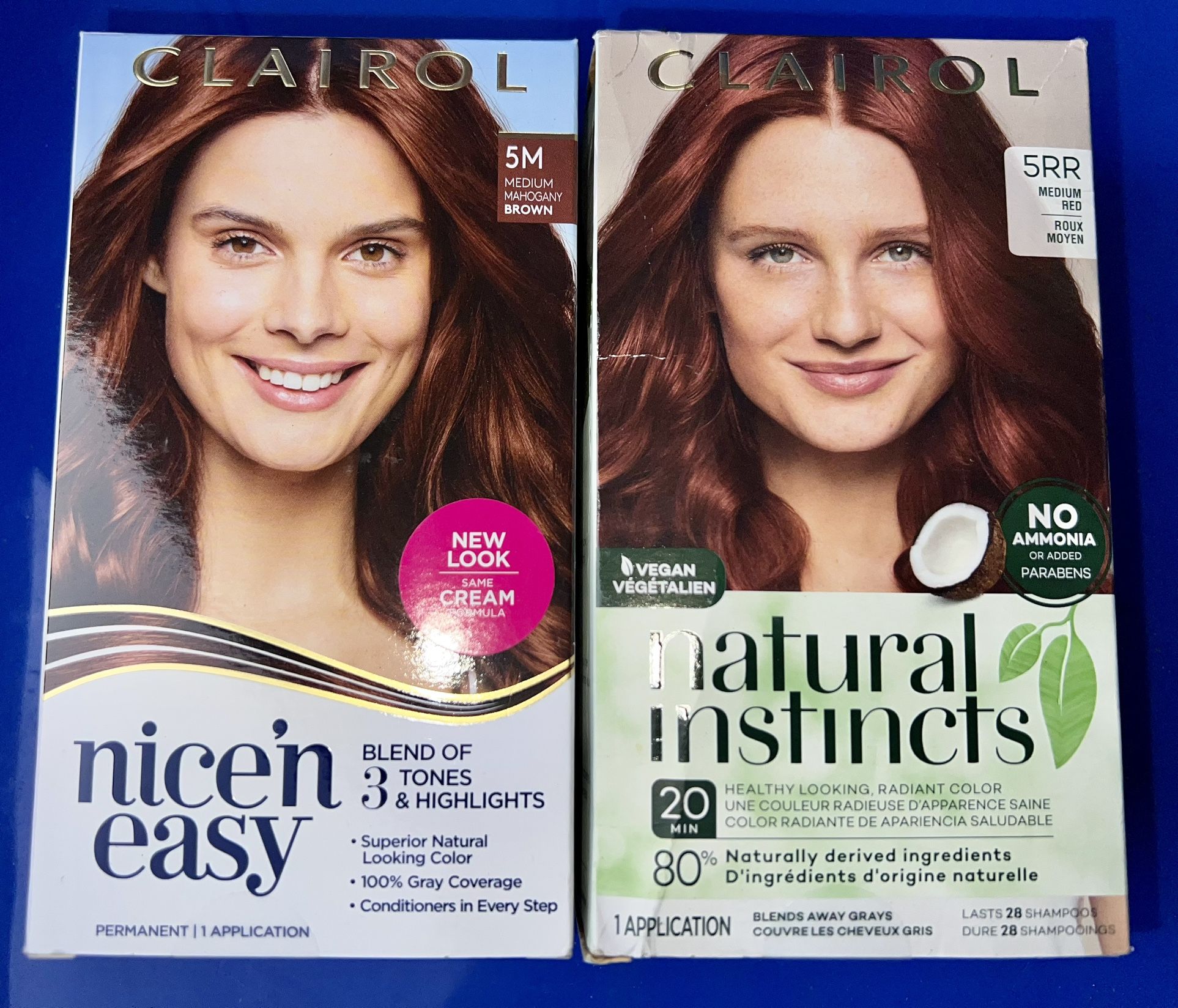 2 Boxes Of Clairol 5M Medium Mahogany Brown And 5 RR Medium Red