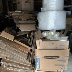 Movers Package - 60+ Boxes, Tape, Labels, 3 Bundles Of Bubble Wrap  