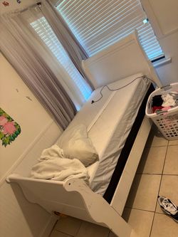 2 White Twin Sleigh Beds Price is EACH