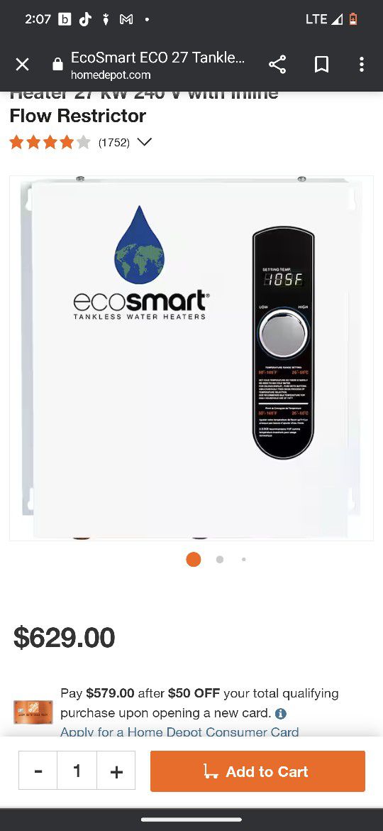 Eco Smart Tankless Water Heater 