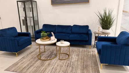 Sofa blue velvet