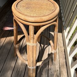 Woven Wooden Bar Stool 
