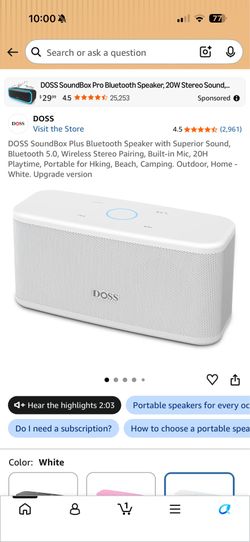 DOSS SoundBox Touch Wireless Bluetooth Speaker