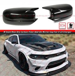11-23 DODGE CHARGER M STYLE REAL CARBON FIBER SIDE MIRROR COVERS