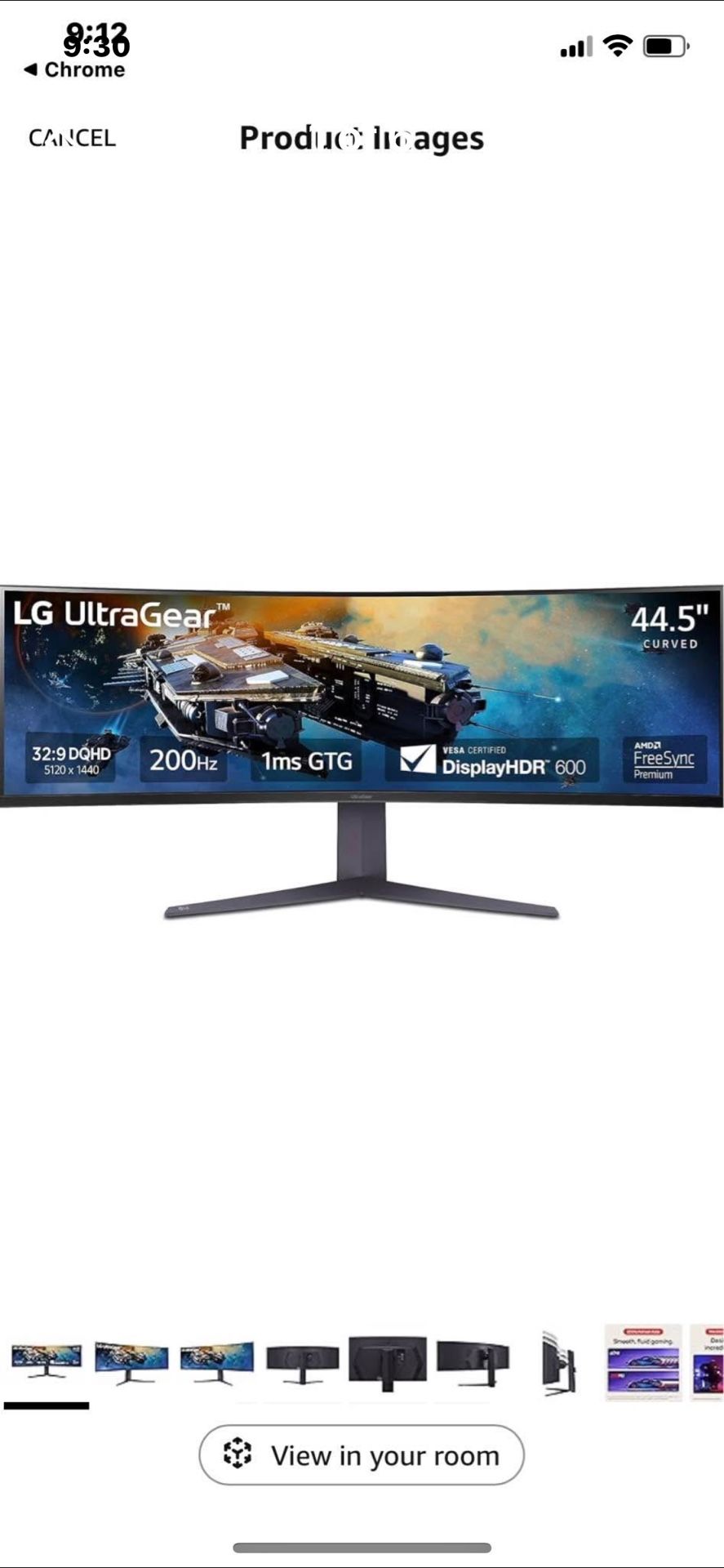LG 45GR65DC-B Ultragear Curved Gaming Monitor 45-Inch 32:9 QHD 200Hz 1ms UltraWide Display AMD FreeSync Premium Pro VESA DisplayHDR 600 HDMI 2.1 x2 DP