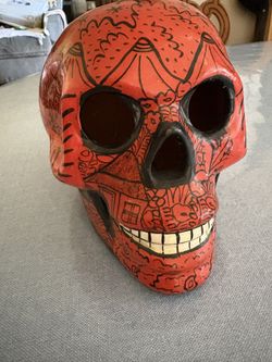 2 Skulls Red And Orange Small N A M