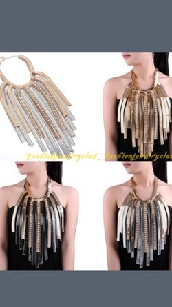 Fashion Metal Chain tassels collar necklace