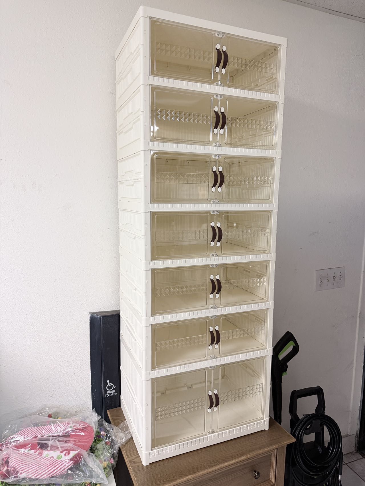 Shoe Cabinet, Thickened Shoe Storage Bin Space Saving Transparent Drawer for Clothes (1 Tall 6 Short