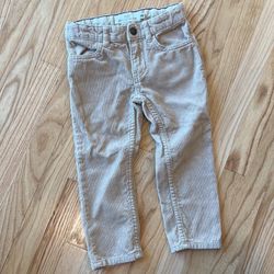 H&M Khaki Boys Corduroy 2T 3T Pants