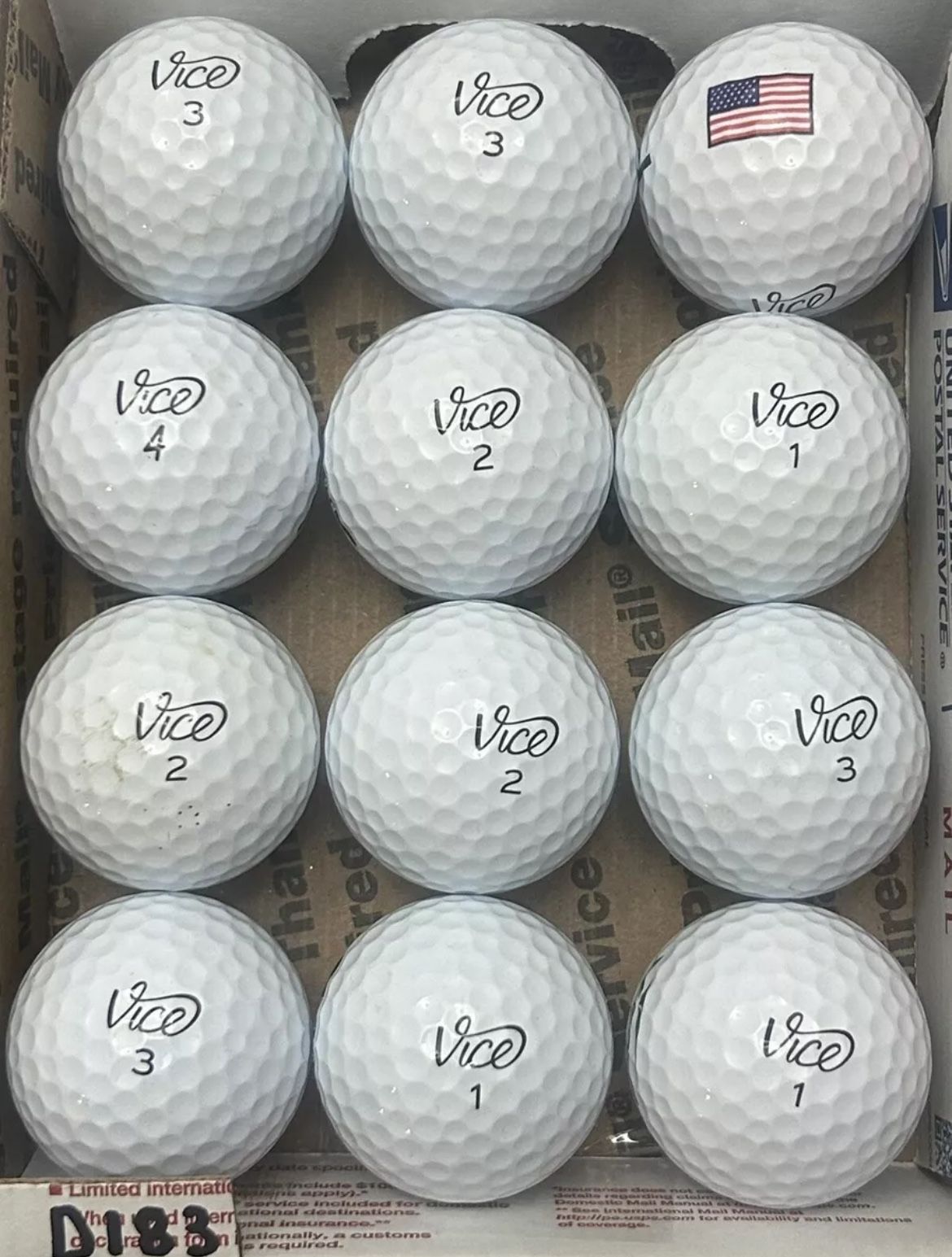 12 Vice Pro Plus Golf Balls 4a Lot D183