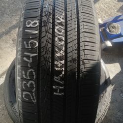 2 USED TIRES  235-45-18 HANKOOK VENTUS S1 A/S