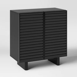 2 Door Fluted Accent Cabinet Black - Threshold™