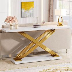 Tribesigns 55" Console Table Modern Faux Marble Sofa Entryway Table Brand New still in the box (331) 