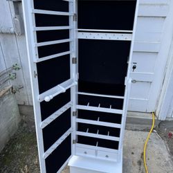 Standing Jewelry Armoire with Drawers