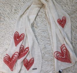 100% authentic Moschino sheer heart scarf lightly worn