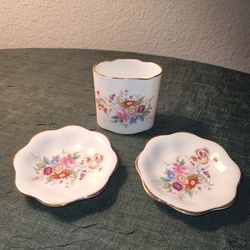 Bone China VINTAGE  Mini  Ashtrays & Cigarette  Holder
