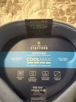 Stafford Oxford CoolMax Dress Shirt XL 17-17.5