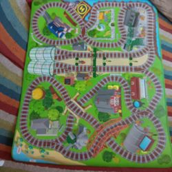 Imaginmat: Jumbo -Thomas & Friends - Floor Playmat & 6 Toy Trains and Harold, 47 x 61",