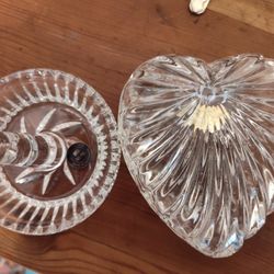 Vintage Crystal Trinket Box And Ring Holder