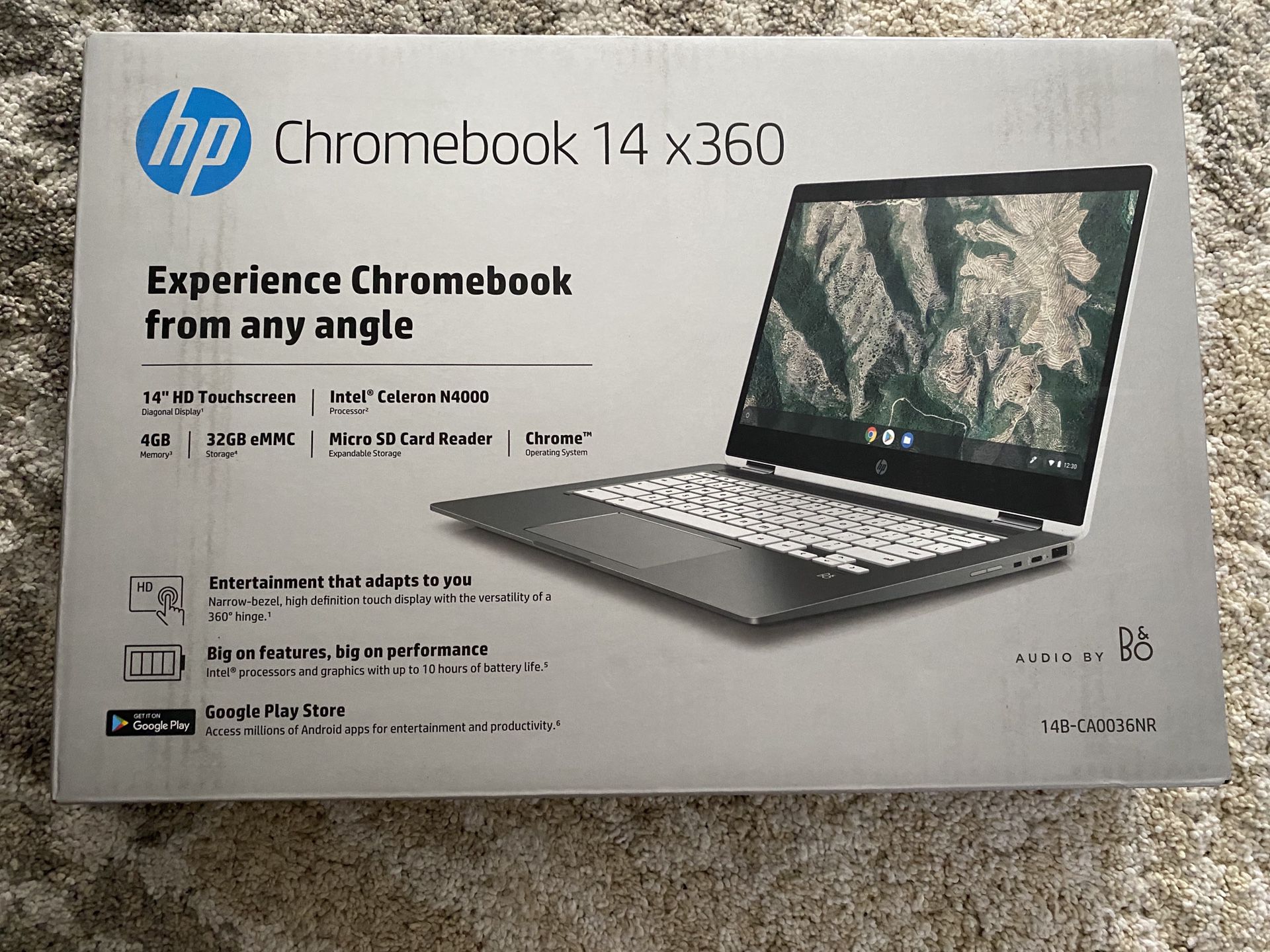 HP 14 Chromebook x360 Convertible Touchscreen- Ceramic White