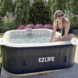 6 Person, 130 Aqua Jets, 110-Volt, Square Inflatable Hot Tub Spa, with LED, Cover, Repair Kit