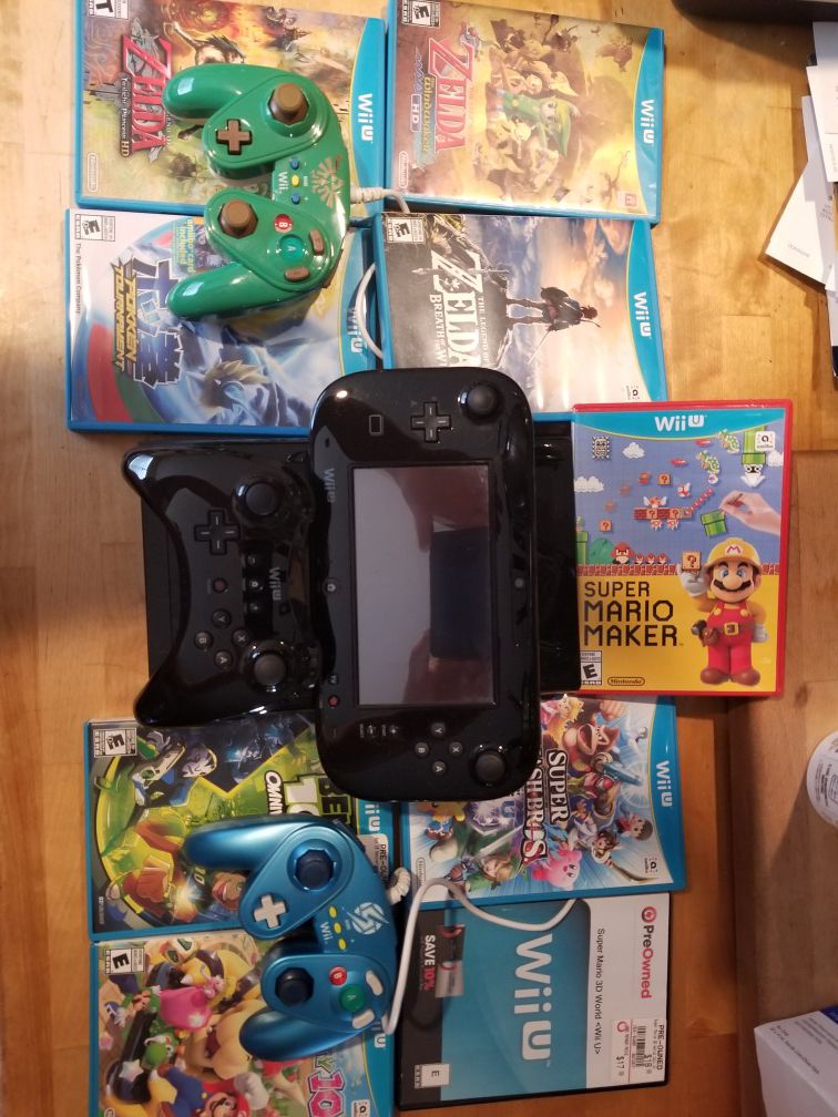 Nintendo Wii U full setup with games