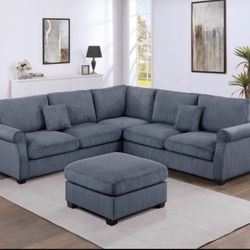 $469 Sectional With Ottoman