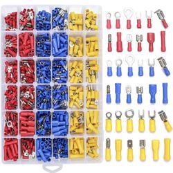 3-3 Qibaok 840PCS Electrical Wire Connectors, Insulated Wire Crimp Terminals, Mixed Butt Ring Fork Spade Bullet Quick Disconnect Assortment Kit