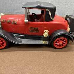 Vintage Jim Beam Fire Chief 1928 Car Decanter Regal China Empty Whiskey Bottle Bar Decor