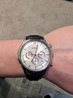 Fossil Watch (White Face, Alligator Black Band)