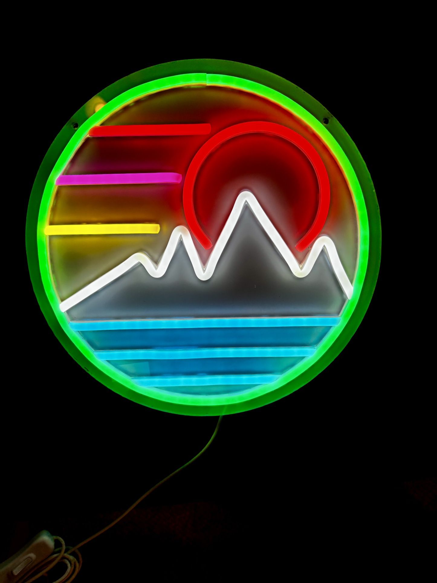 Neon Mountains Sign