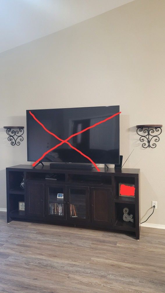 Brown TV Stand & 2 Shelves