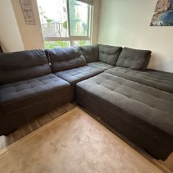 Modern Modular Sectional with Ottoman