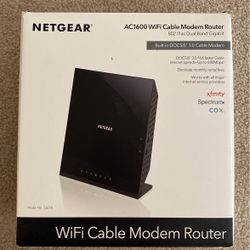 Netgear AC 1600 WiFi Cable Modem router 802.11 ac Dual Band Gigabit Built In Cable Modem For Sale Internet Speed Up to 680 Mobs 