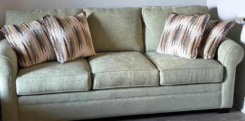Sage Green 3-Seat Upholstered Sofa