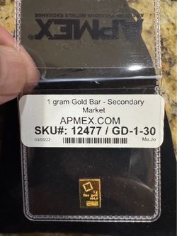1g 9999 gold bar