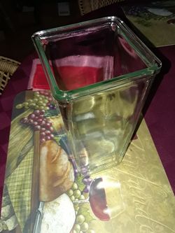 9" tall Clear Glass Square Vase