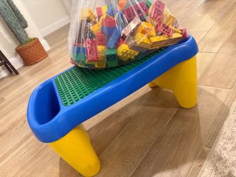 Duplo Lego Table with Duplos