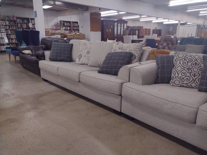 Grey Couch W/ Accent Pillows